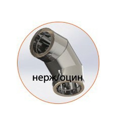 Колено (отвод) нержавеющее утепленное в оцинкованом кожухе (AISI 304)